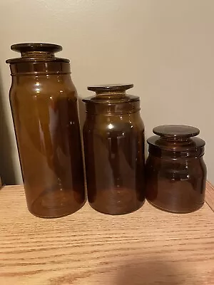 $65 • Buy HEARTH AND HAND MAGNOLIA Joanna Gaines   Amber Jar Set  Apothecary Jars