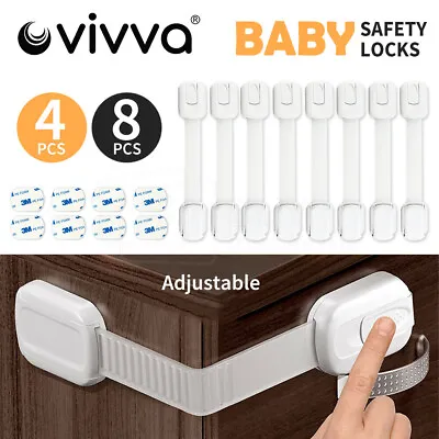 $10.98 • Buy Child Toddler Baby Cupboard Cabinet Safety Locks Proof Door Drawer Fridge Kids