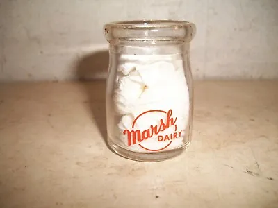 Marsh Dairy Milk Bottle Round 3/4 Oz. Dairy Creamer Bridgeport Connecticut CONN • $14.95