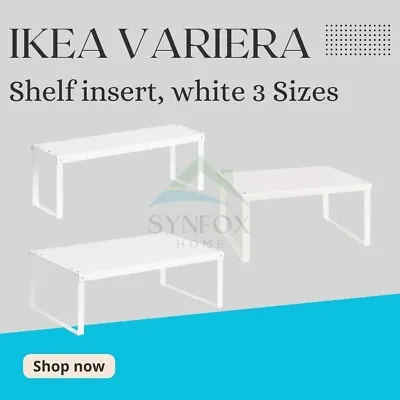 Ikea Shelf Insert Stackable White Kitchen Organizer Stand VARIERA 4 Sizes New • £9.70