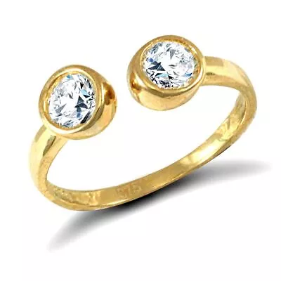 Solid 9ct Yellow Gold Hand Finished Cubic Zirconia Set Torque Style Toe Ring • £144.40