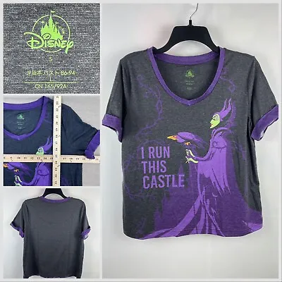 Women's Small T-Shirt Official Disney Maleficent Screen Print I Run This Castle • $8.49