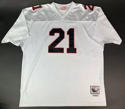 Atlanta Falcons Deion Sanders 21 Mitchell & Ness Mens Jersey White Vintage 52 • $124.88