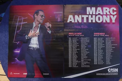 MARC ANTHONY  World Tour  2022 Billboard Music Mag.PROMO Poster 2 Pg.Poster Ad • $8.99