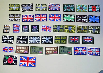 British Army - Union Flag Morale Patches - 44 Different Colours / Types • £2.50