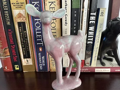 Vintage West Coast California Pottery Deer Doe Statue Figurine Ceramic Floral 8” • $8