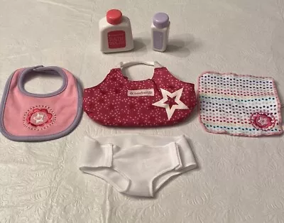 American Girl Bitty Baby Accesories- Bib Bath Wash Lotion Bag Underwear/Clot • $28