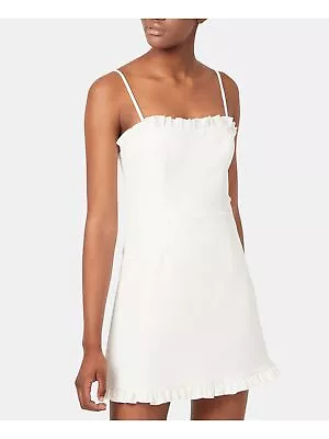 FRENCH CONNECTION Womens White Spaghetti Strap Short Sheath Dress 12 • $19.99