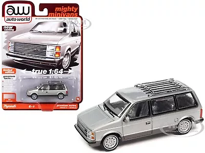 1985 Plymouth Voyager Minivan Radiant Silver 1/64 By Auto World 64402-awsp129 A • $8.99