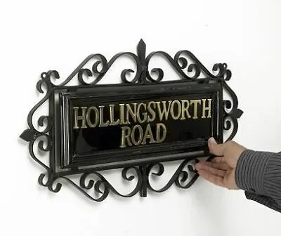 £52.99 • Buy Black Wrought Iron Ornate Scroll House Sign Frame