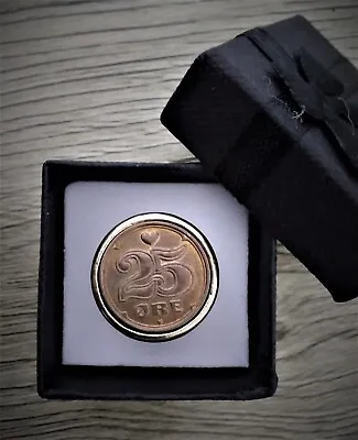 Handmade Coin Ring -Denmark - 25 Ore - 25th Celebration -  Uniq Gift • $23