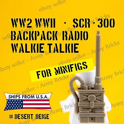 WW2 WWII SCR-300 Backpack Radio Walkie  • CUSTOM Brick Weapons For Brick Minifig • $3.50