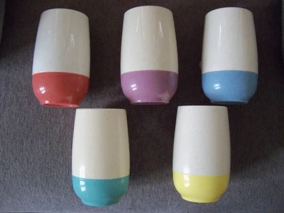 $22.99 • Buy Atomic Era Thermal Plastic Vacron Brand Multi-Color Beverage Tumblers (5)