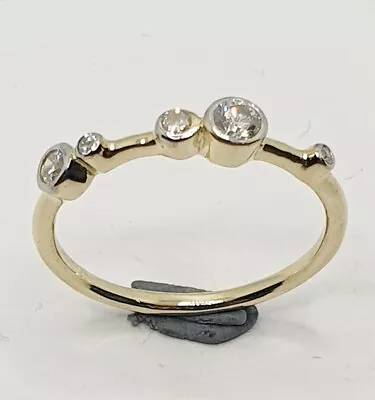£265 • Buy Thin 9ct Yellow Gold Fancy Bubble 0.20ct Diamond Ring THIN BAND