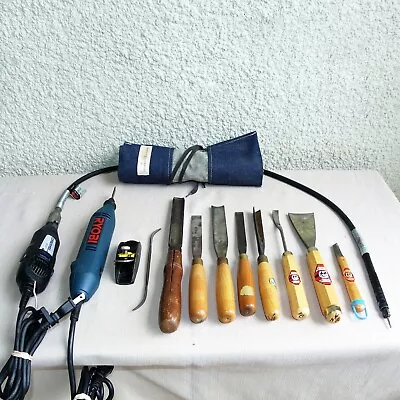 14 Pieces Group Lot Set Of Wood Carving Tools Hirsch Werkzeuge And Other • $158.75