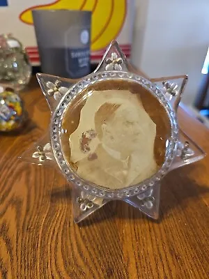 Antique Victorian Goofus Glass Gillinger 7 Point Star Paperweight 1900s • $95