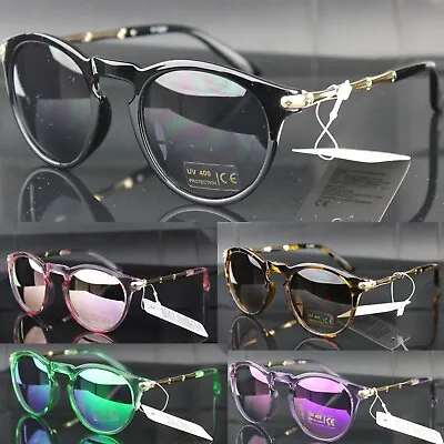 Sunglasses Oval Mirror Lenses Keyhole Fashion Womens Mens UV400 • £8.95