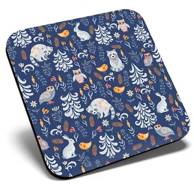 £3.99 • Buy Square Single Coaster - Woodland Forest Owl Birds Print  #15939