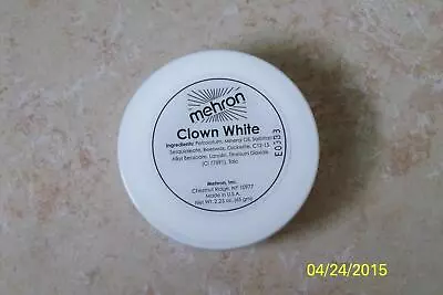 Mehron Clown White Cream Stage Makeup Face Paint 2 Oz Costume Dd04 • $9.95