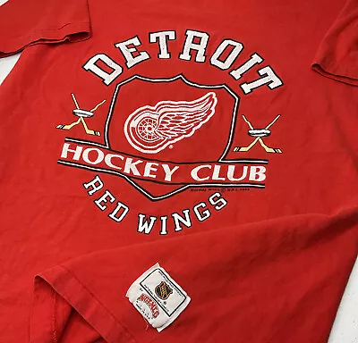 Vintage Detroit Red Wings T-Shirt 1988 Hockey Club NHL 80s Single Stitch L USA • $39.99