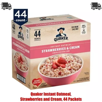 Quaker Instant Oatmeal Strawberries And Cream 44 Packets • $18.52