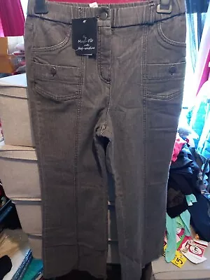 Magi-fit Jeans Size 12 Grey Wide Leg 28in Elasticated Waist • £5.99