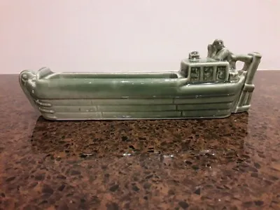 Vintage Wade Whimtray Green Canal Barge 20x4cm No 10 • £9