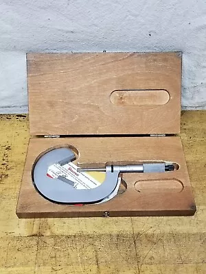 Starrett 1-2  V Anvil Micrometer 3 Flute Measured .0001  Grad. Carbide. Ratchet • $199.99