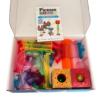 PicassoTiles Marble Run 50-Piece Magnetic Tile Race Track Toy Play Set PTG50 • $34.99