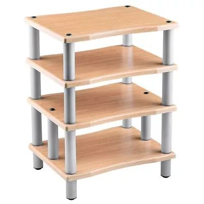 4 Shelf Audio Video TV Media Component Stand Rack Equipment Shelves Wood Maple • $361.42