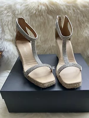 Mint Velvet Embellished Wedge Sandals Size 39 • £49.99