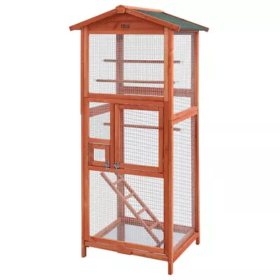 I.Pet Bird Cage Wooden Pet Cages Aviary Large Carrier Travel Canary Parrot XL • $154.75