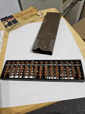 Vintage Japanese SOROBAN For Everyone Abacus 13 Column W/Instruction Booklet • $14