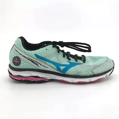 Mizuno Womens Wave Rider 17 Running Shoes Green Black J1GD140331 Lace Up 10M • $24.99