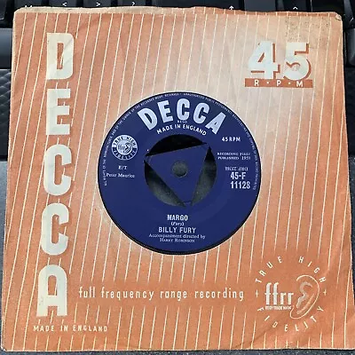 Billy Fury  Margo / Don't Knock Upon On My Door  1959 Uk Decca Pop 45 & Sleeve • £7.99