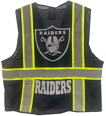 🏈🦺las Vegas Raiders Reflective Safety Vest W/silver Reflective Logo M/l/xl/2xl • $29.99