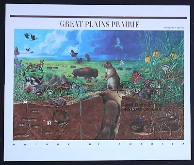 U.S. Used #3506 34c Great Plains Prairie Sheet Of 10 First Day Cover • $4.95