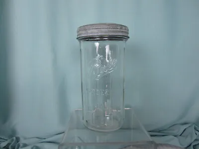 $24.50 • Buy  Ball Freezer Jar Clear Glass 12 Oz Ribbed Sides & Back A15 Zinc Lid Vintage 
