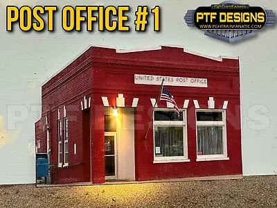 O Scale Scratch Built  POST OFFICE” Building Flat W/LED Lionel MTH • $18.99