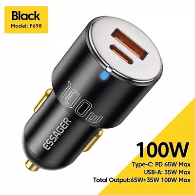 100W Car Charger Dual USB Type-C PD QC4.0 Quick Charge For Samsung IPhone • $18.95