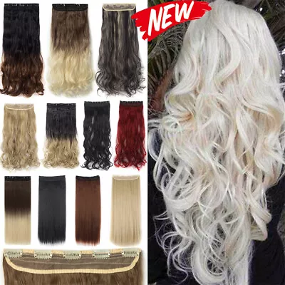$10.99 • Buy  One Piece THICK 100% Real Natural Clip In As Human Hair Extensions Full Head US