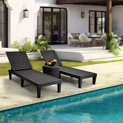 Patio Reclining Chaise Lounge Chair Outdoor Pool Lawn Beach Loungers 1pc • $73.53