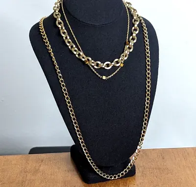 Vintage Sarah Coventry Necklace Lot Gold Tone Chain Layering Chunky Dainty • $19.99