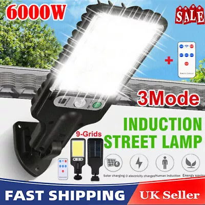 6000W Solar PIR Motion Sensor LED Wall Light Outdoor Street Garden Security Lamp • £8.56