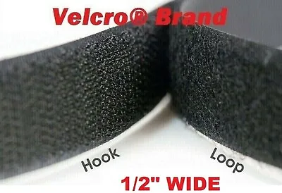 2 PACK VELCRO® BRAND ADHESIVE TAPE 1/2  X 5 Ft Bundle Black Hook And Loop • $12.29