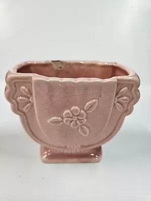 Vintage Pink Glaze Pottery Planter  Made In USA 5 X4.5 X3  • $15