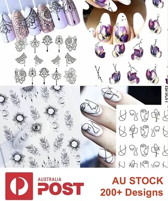 $2.69 • Buy Nail Art Water Transfer Decal Stickers Necklace Gem Peony Flowers Abstract Face