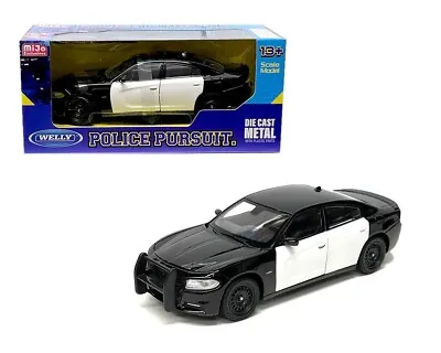 1/24 Welly 2016 Dodge Charger Police Pursuit Diecast Black White 24079 P-WBKWH • $15.15