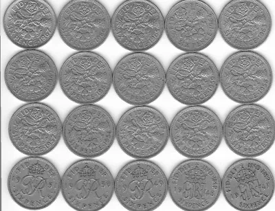 OLD LUCKY SIXPENCE  6D BIRTHDAY 1947 To 1967 99p Each • £0.99