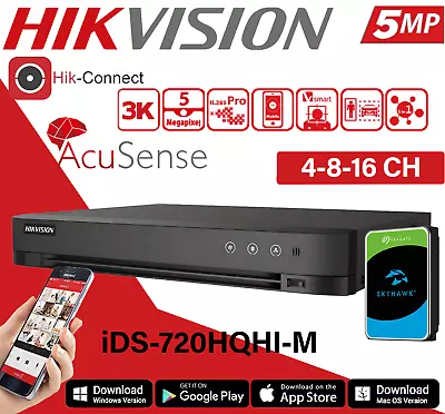 Hikvision DVR Turbo 5MP HD IDS-720HQHI 4-8-16 Channel CCTV Security System HDTVI • £378